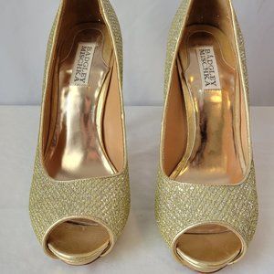 Badgely Mischka Gold Heels